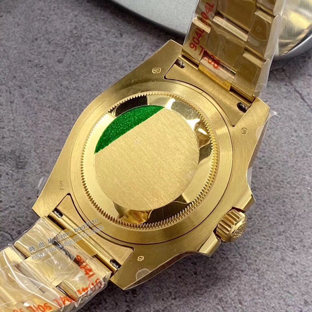 勞力士複刻手錶 Rolex男士腕表 全金黑色陶瓷圈 GMTMASTER格林尼治型環球腕表 126710BLRO-0001  gjs2187